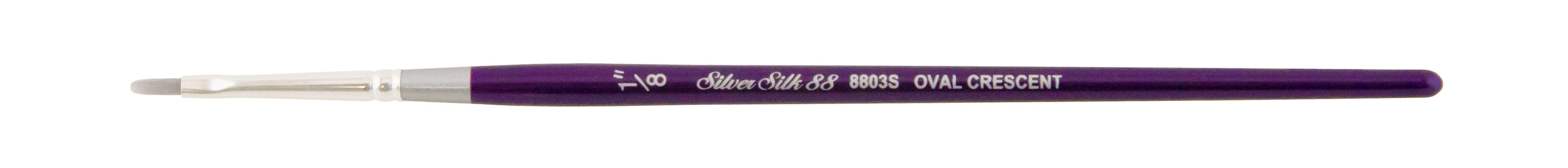 Silver Silk 88® Silver Synthetic Oval Crescent Paintbrush | Short Handle | 8803S - Size 1/8