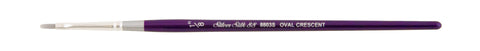 Silver Silk 88® Silver Synthetic Oval Crescent Paintbrush | Short Handle | 8803S - Size 1/8