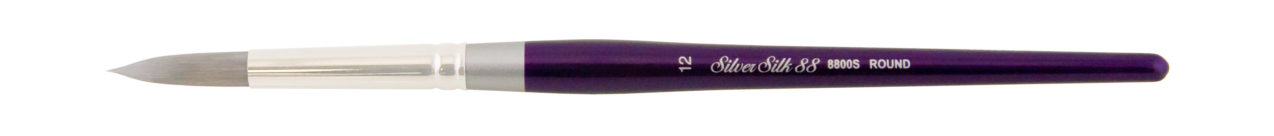 Silver Silk 88® Silver Synthetic Round Paintbrush | Short Handle | 8800S - Size 12