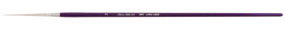 Silver Silk 88® Silver Synthetic Script Liner Paintbrush | Long Handle | 8807 - Size 2