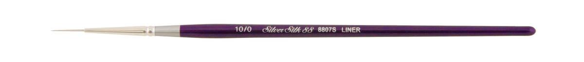 Silver Silk 88® Silver Synthetic Script Liner Paintbrush | Short Handle | 8807S - Size 10/0