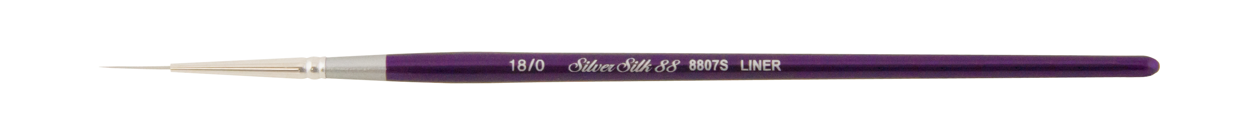 Silver Silk 88® Silver Synthetic Script Liner Paintbrush | Short Handle | 8807S - Size 18/0