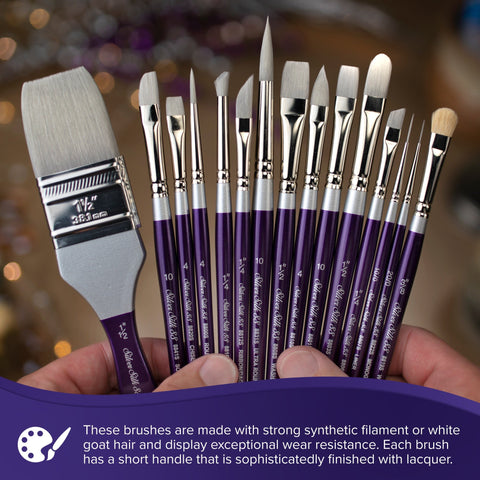 Silver Silk 88® Silver Synthetic Triangle Paintbrush | Short Handle | 8815S