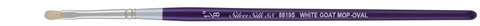 Silver Silk 88® White Goat Hair Mini Mop Paintbrush | Short Handle | 8819S - Size 1/8