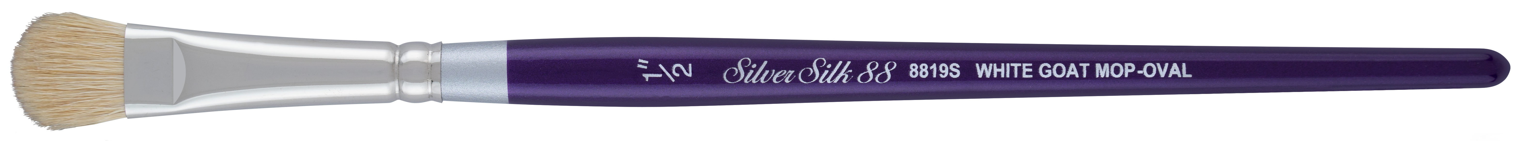 Silver Silk 88® White Goat Hair Mini Mop Paintbrush | Short Handle | 8819S - Size 1/2