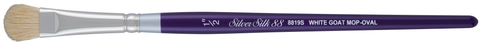 Silver Silk 88® White Goat Hair Mini Mop Paintbrush | Short Handle | 8819S - Size 1/2