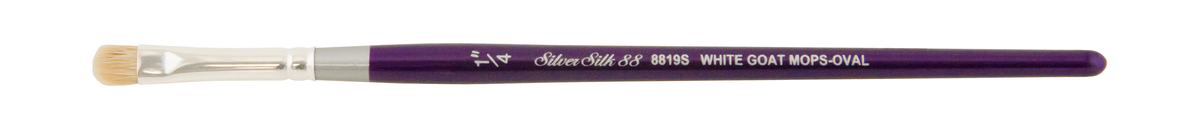 Silver Silk 88® White Goat Hair Mini Mop Paintbrush | Short Handle | 8819S - Size 1/4