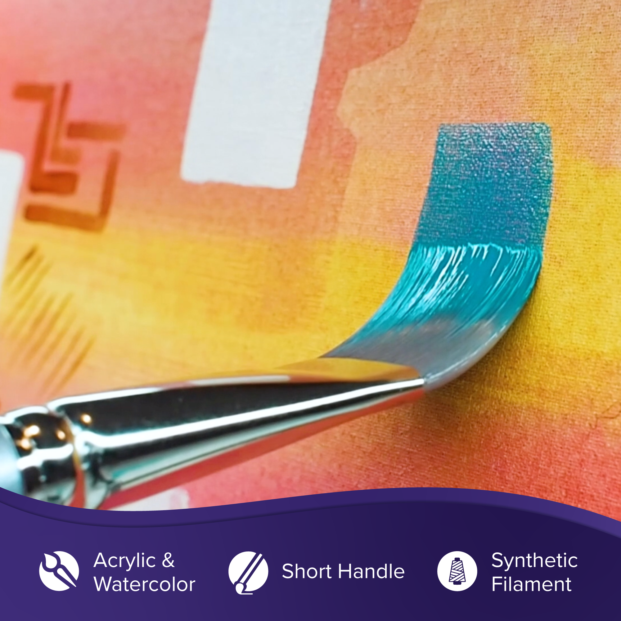 Silver Silk 88® Wide Wash Paintbrush | Short Handle | 8814S
