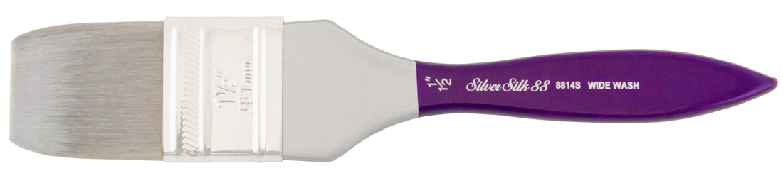 Silver Silk 88® Wide Wash Paintbrush | Short Handle | 8814S - Size 1-1/2 Inches