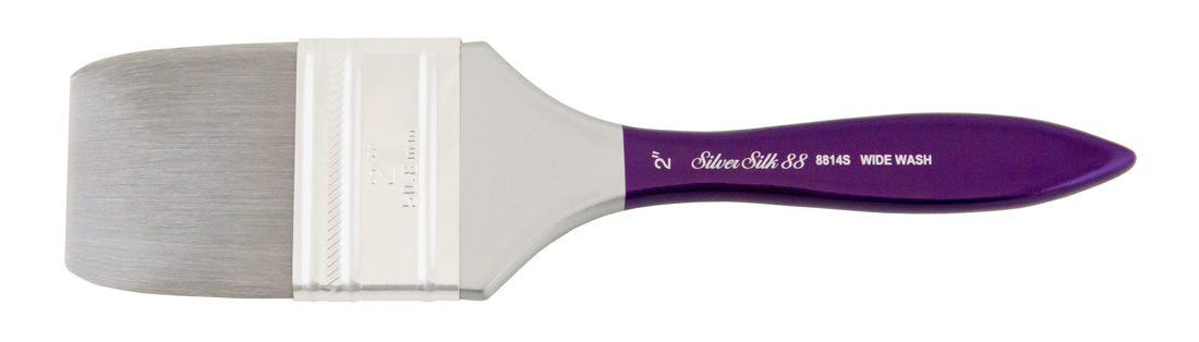Silver Silk 88® Wide Wash Paintbrush | Short Handle | 8814S - Size 2 Inches