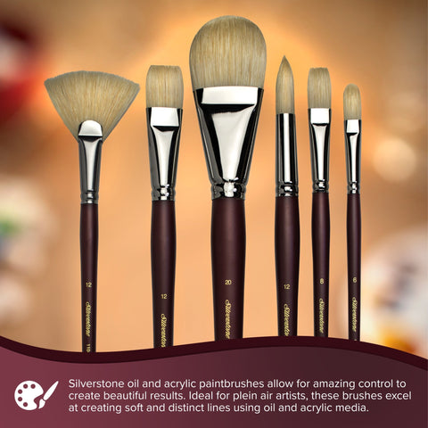 Silverstone® Fan Paintbrush | Long Handle | 1104