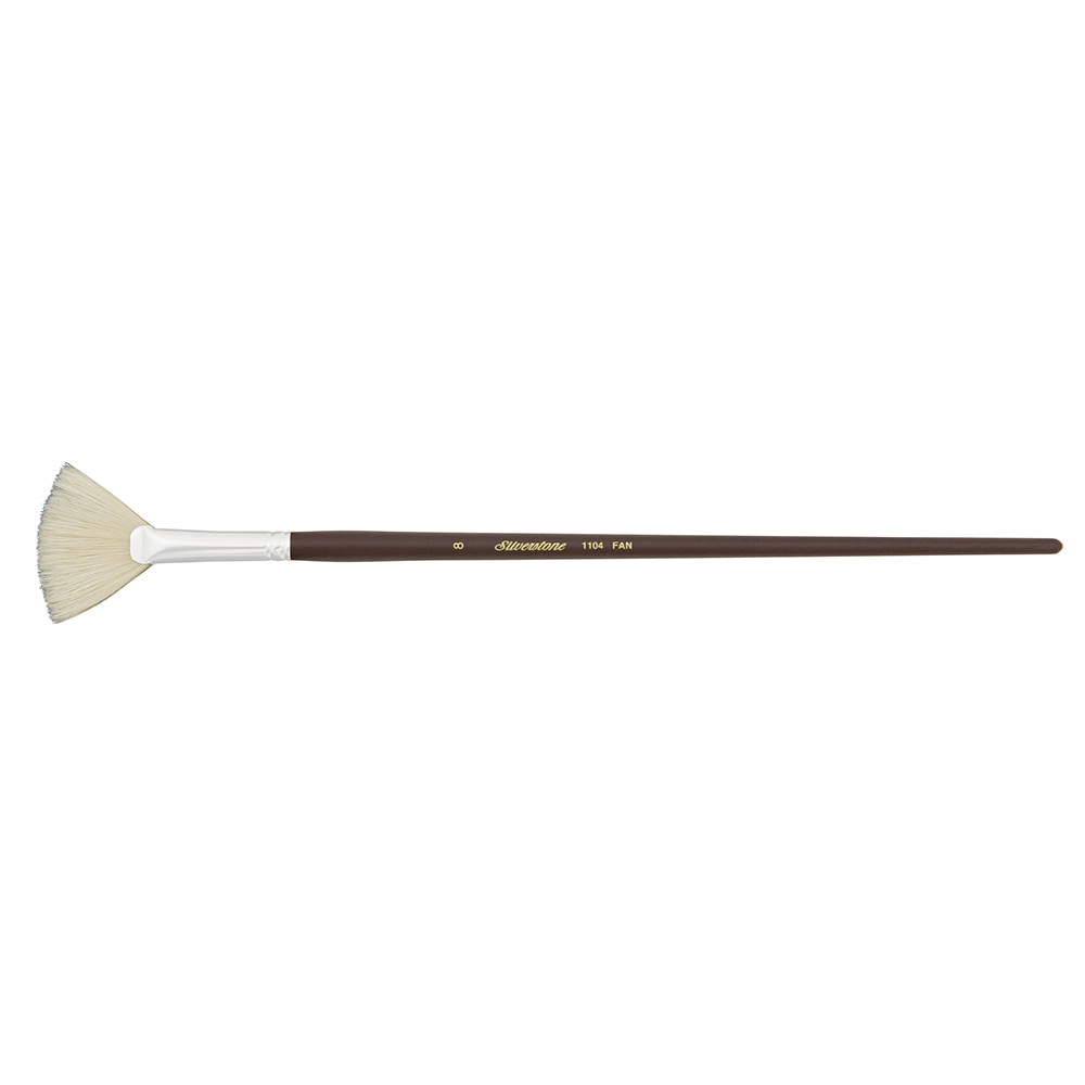 Silverstone® Fan Paintbrush | Long Handle | 1104 - Size 8