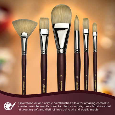 Silverstone® Filbert Paintbrush | Long Handle | 1103
