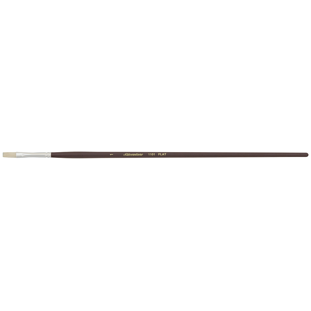 Silverstone® Flat Paintbrush | Long Handle | 1101 - Size 1