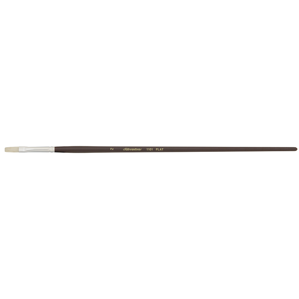 Silverstone® Flat Paintbrush | Long Handle | 1101 - Size 2