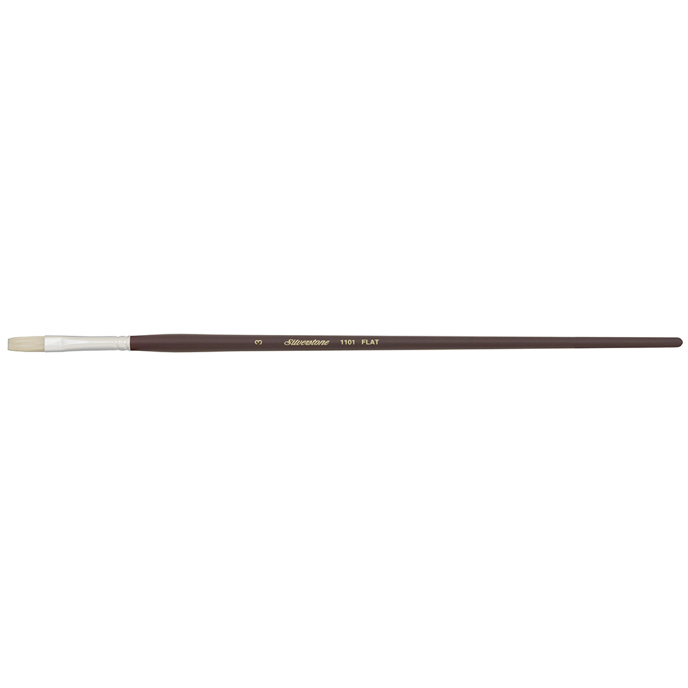 Silverstone® Flat Paintbrush | Long Handle | 1101 - Size 3