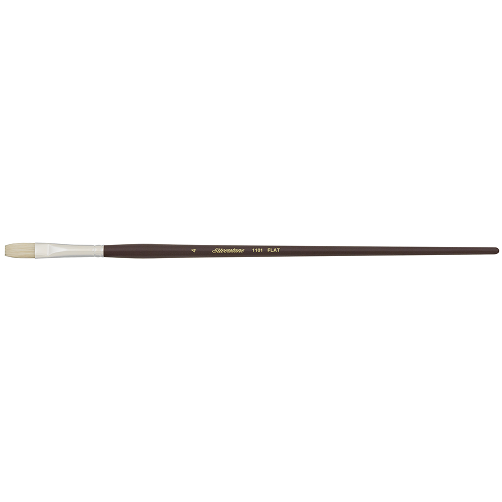 Silverstone® Flat Paintbrush | Long Handle | 1101 - Size 4