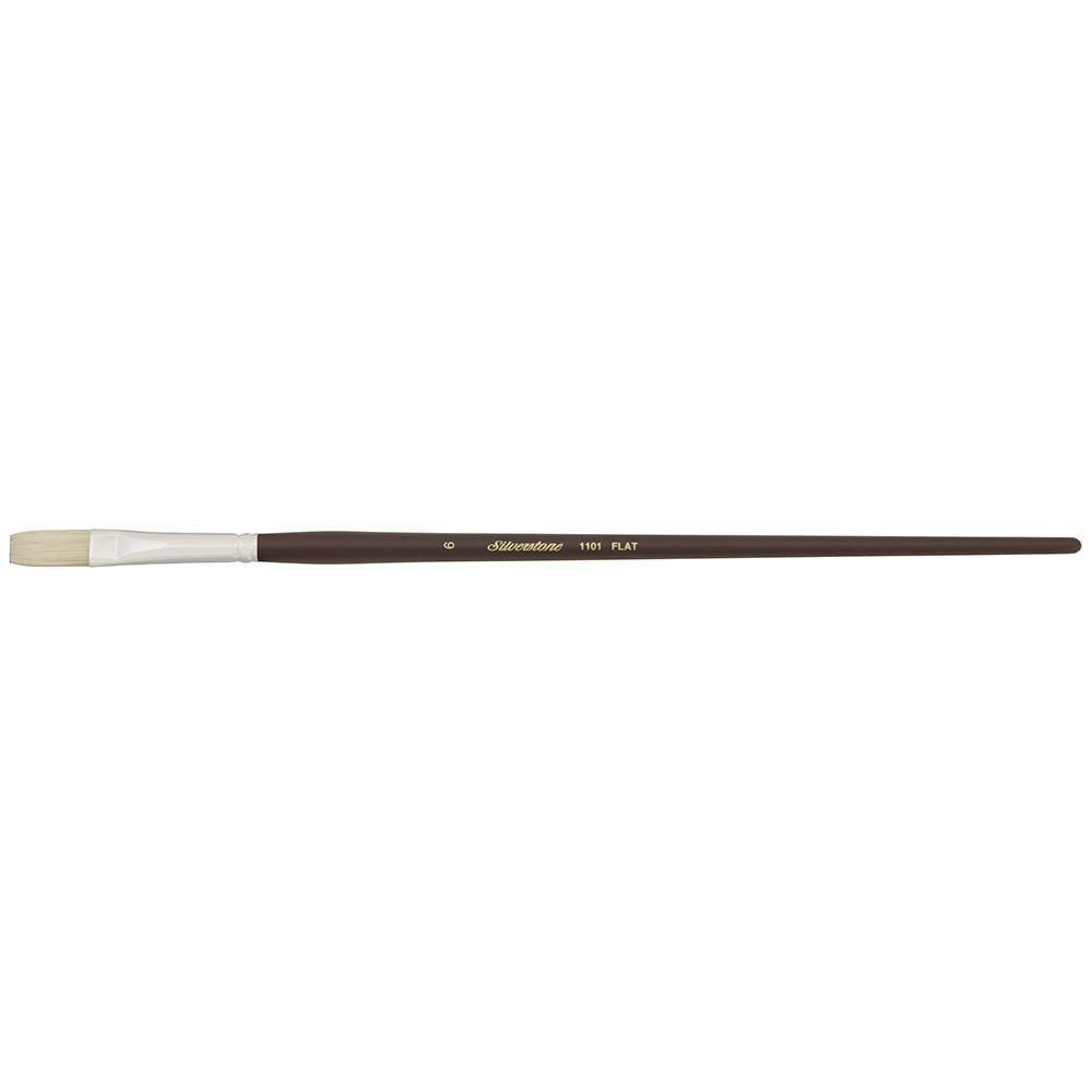 Silverstone® Flat Paintbrush | Long Handle | 1101 - Size 6