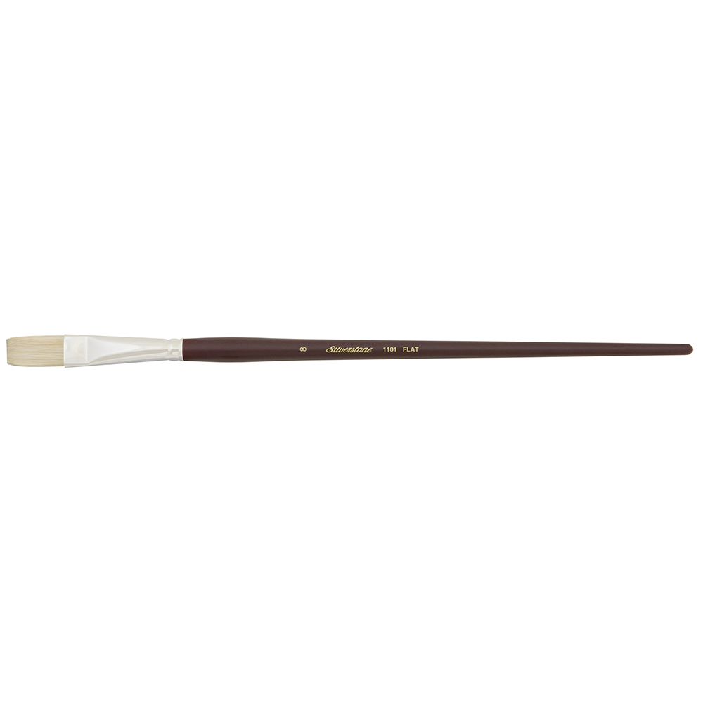Silverstone® Flat Paintbrush | Long Handle | 1101 - Size 8
