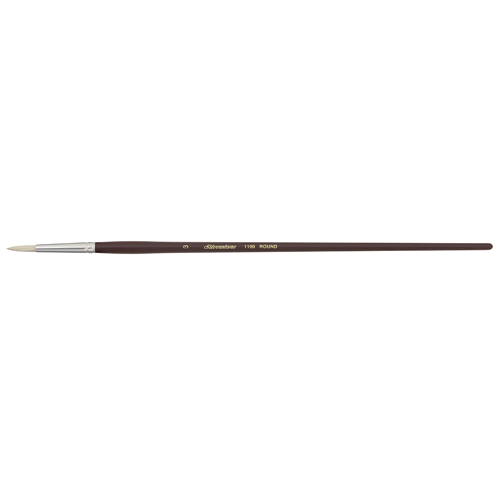 Silverstone® Round Paintbrush | Long Handle | 1100 - Size 3