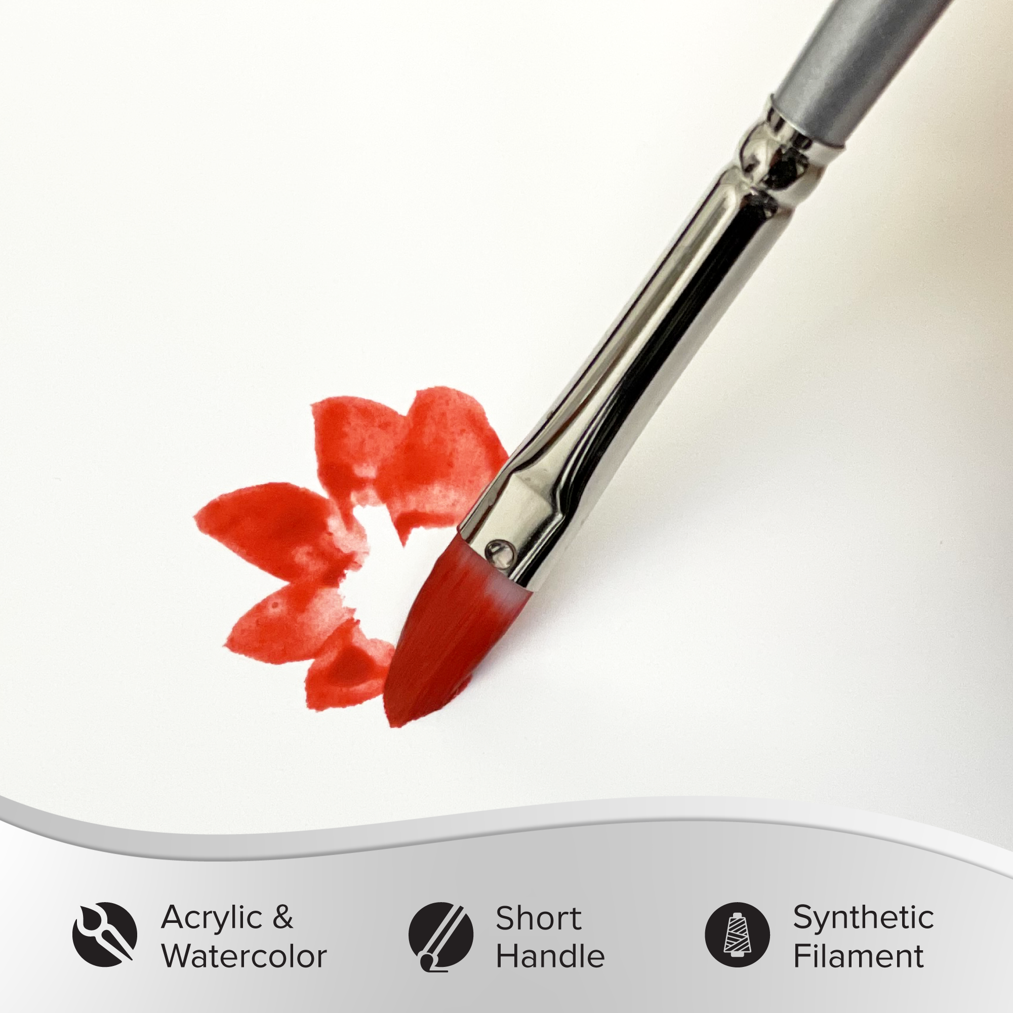 Silverwhite® 5pc Filbert Brush Set | Short Handle | SW-1586S - Short Handle Filberts