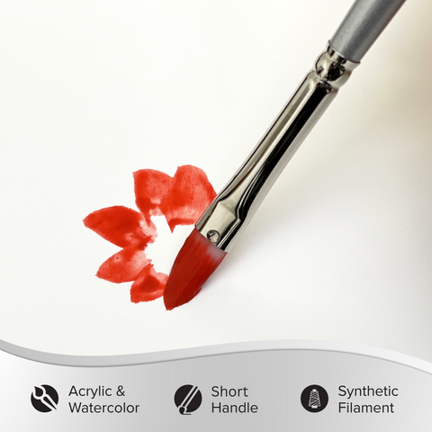 Silverwhite® 5pc Filbert Brush Set | Short Handle | SW-1586S - Short Handle Filberts