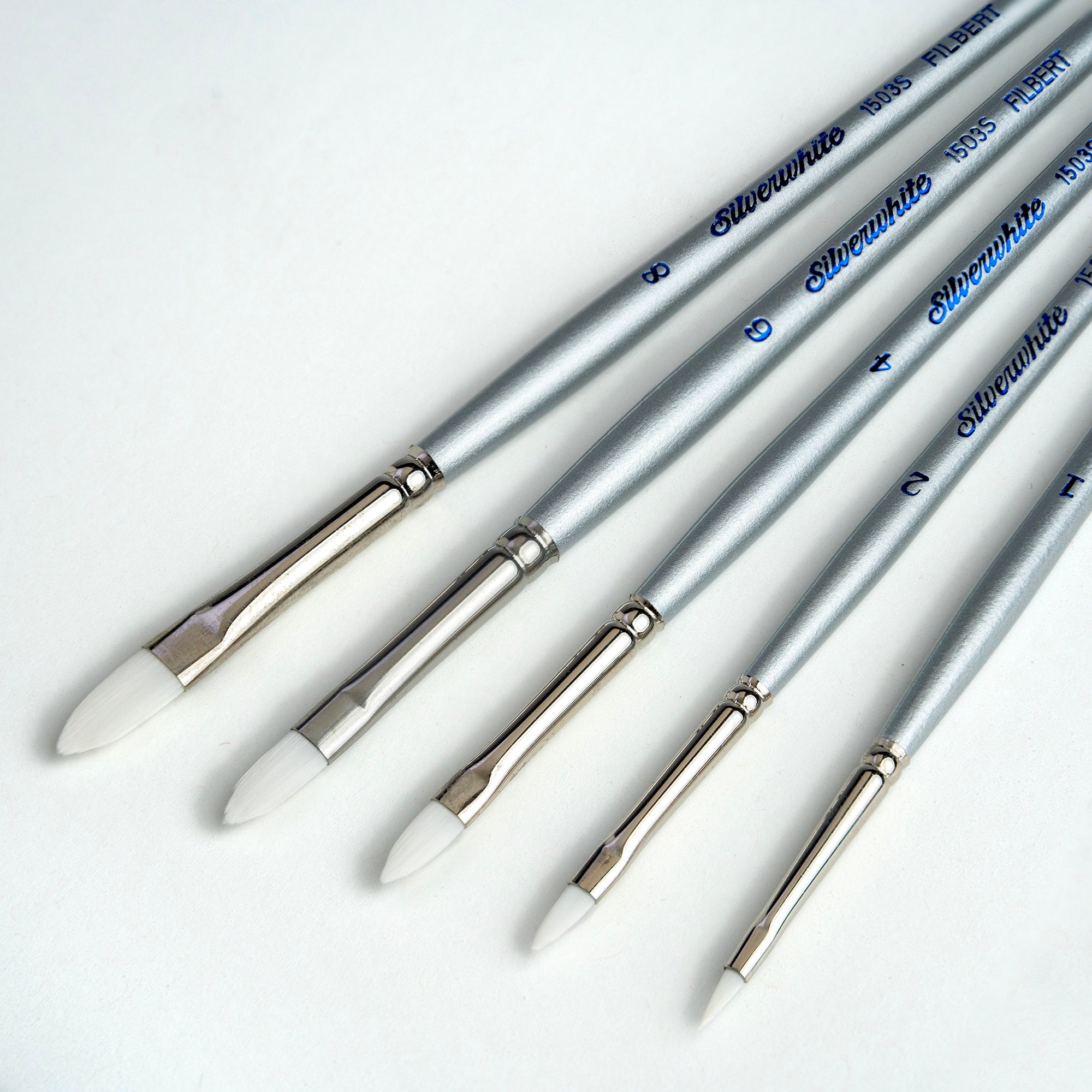 Silverwhite® 5pc Filbert Brush Set | Short Handle | SW-1586S - Short Handle Filberts