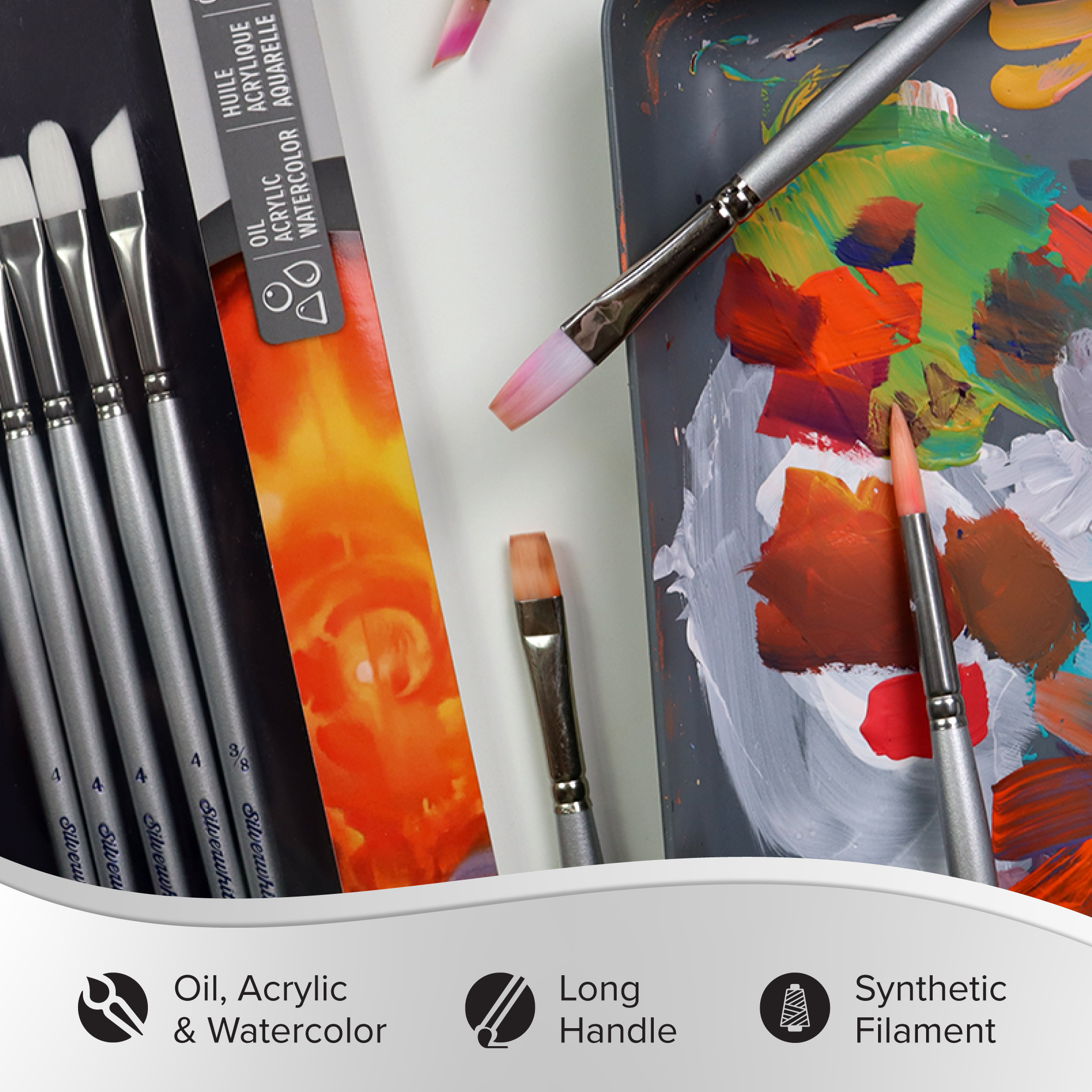 Silverwhite® 5pc Plein Air Set | Long Handle | SW-1550 - Plein Air Set