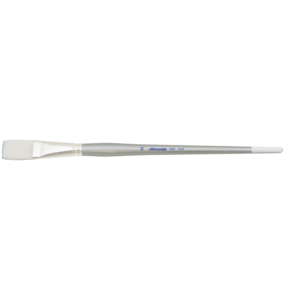 Silverwhite® Flat Paintbrush | Long Handle | 1501 - Size 12