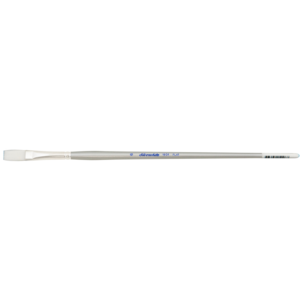Silverwhite® Flat Paintbrush | Long Handle | 1501 - Size 6
