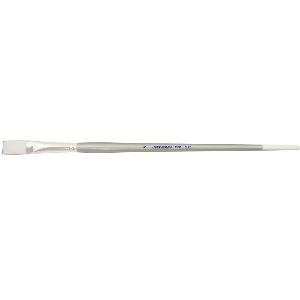 Silverwhite® Flat Paintbrush | Long Handle | 1501 - Size 8