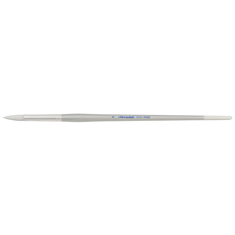Silverwhite® Round Paintbrush | Long Handle | 1500 - Size 8