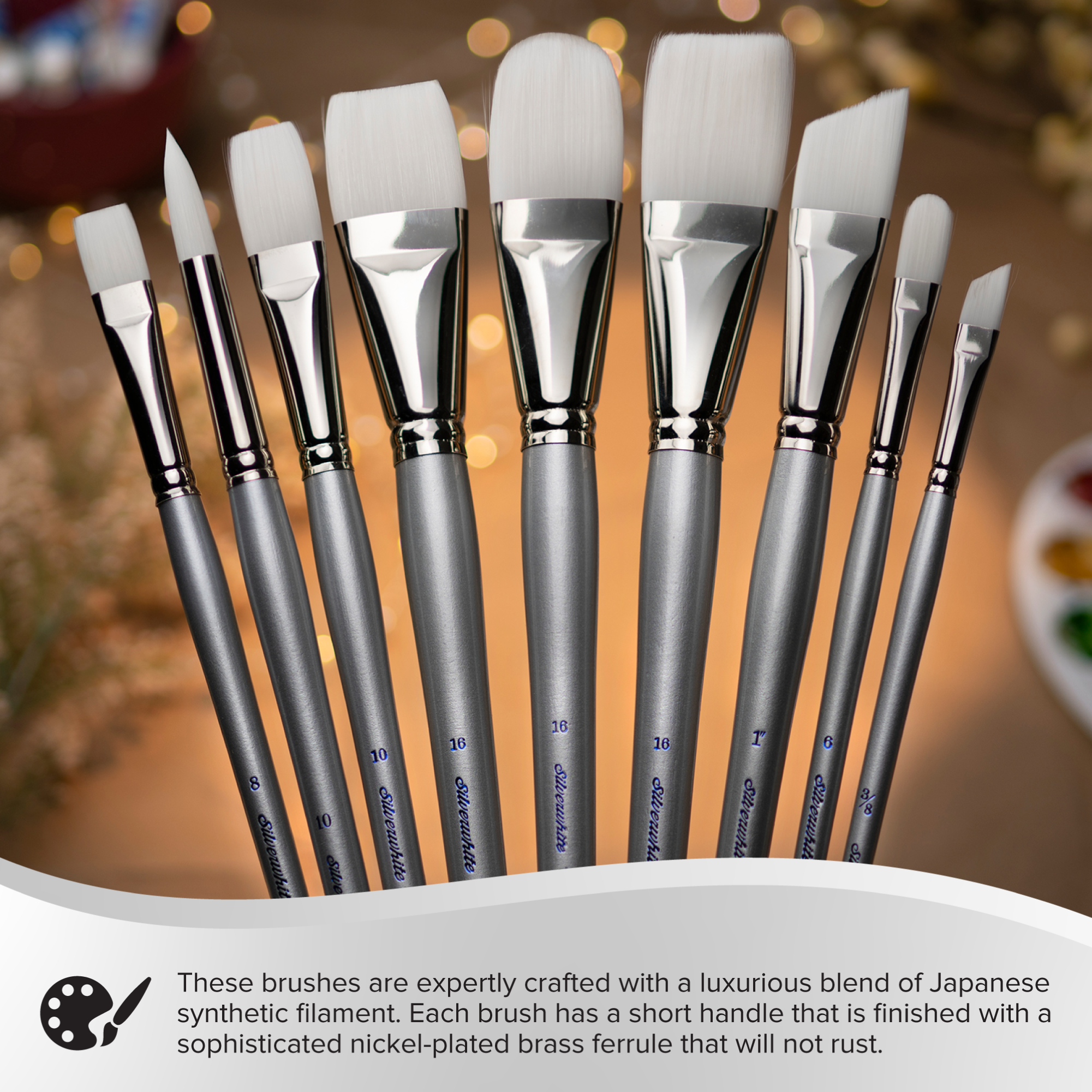 Silverwhite® Round Paintbrush | Short Handle | 1500S