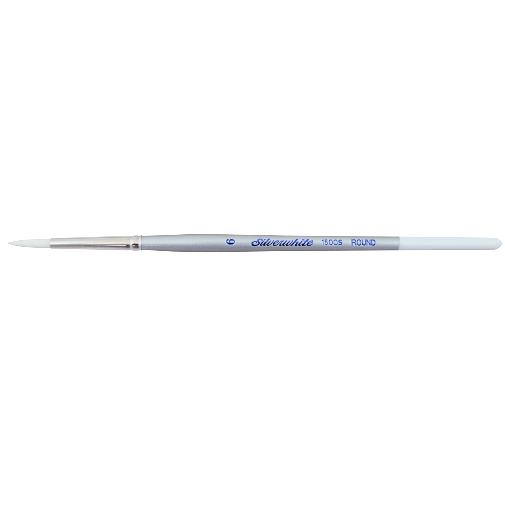 Silverwhite® Round Paintbrush | Short Handle | 1500S - Size 6