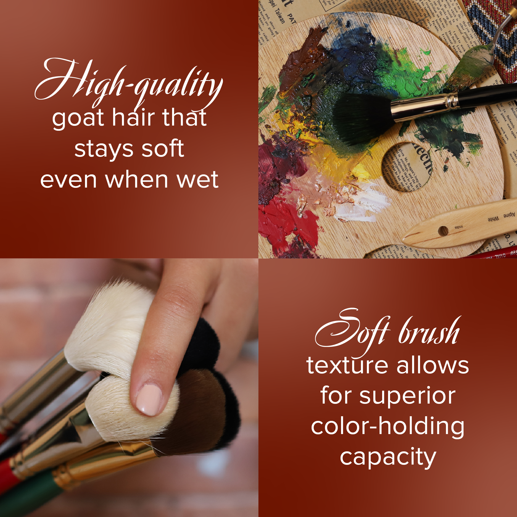 Ultimate Varnish Mop™ Oval Paintbrush | Short Handle | 2303S - Size 1 Inch