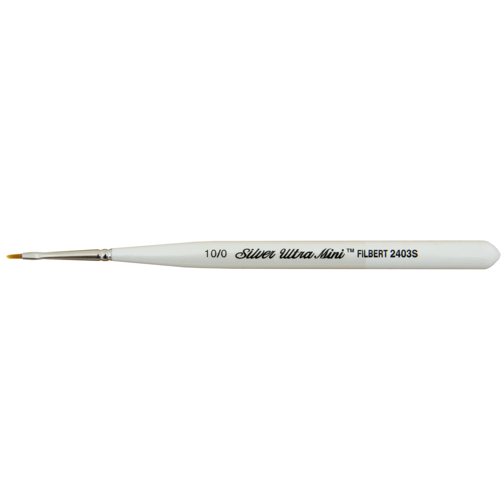 Ultra Mini® Filbert Paintbrush | Short Handle | 2403S - Size 10/0