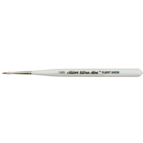 Ultra Mini® Filbert Paintbrush | Short Handle | 2403S - Size 10/0