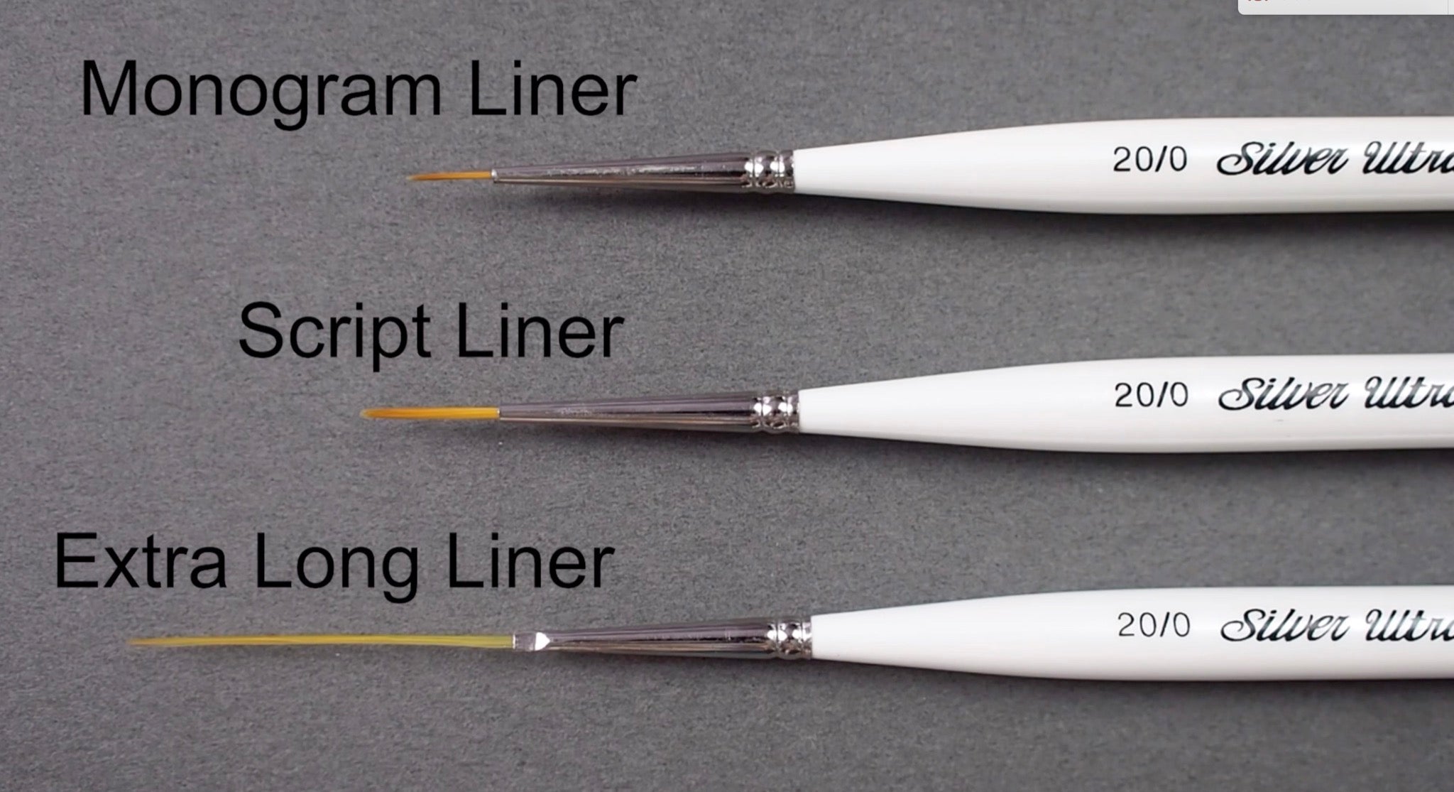 Ultra Mini® Monogram Liner Paintbrush | Short Handle | 2422S - Size 20/0