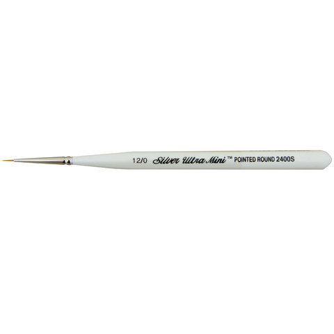 Ultra Mini® Round Paintbrush | Short Handle | 2400S - Size 12/0