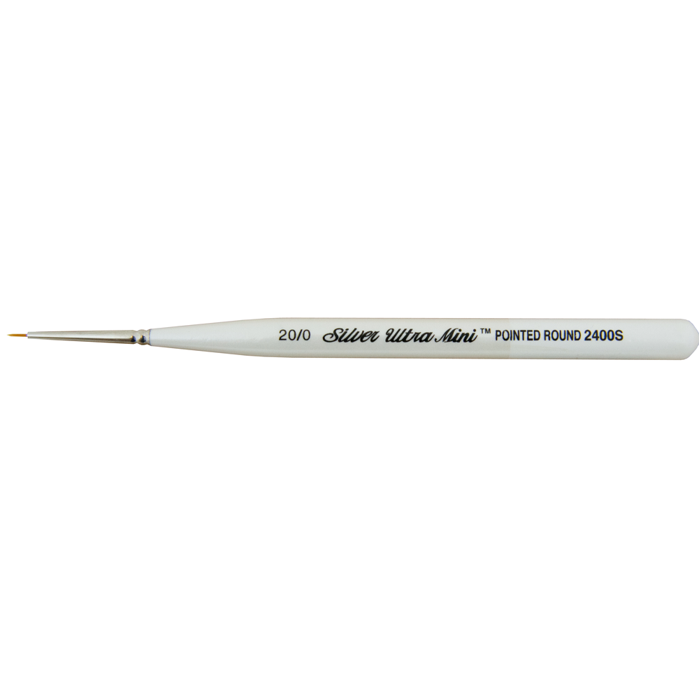 Ultra Mini® Round Paintbrush | Short Handle | 2400S - Size 20/0