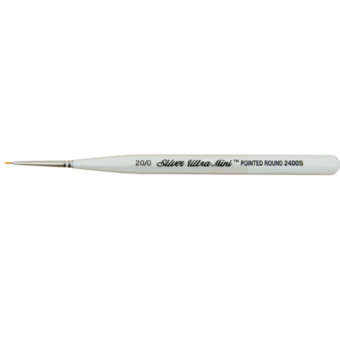 Ultra Mini® Round Paintbrush | Short Handle | 2400S - Size 20/0