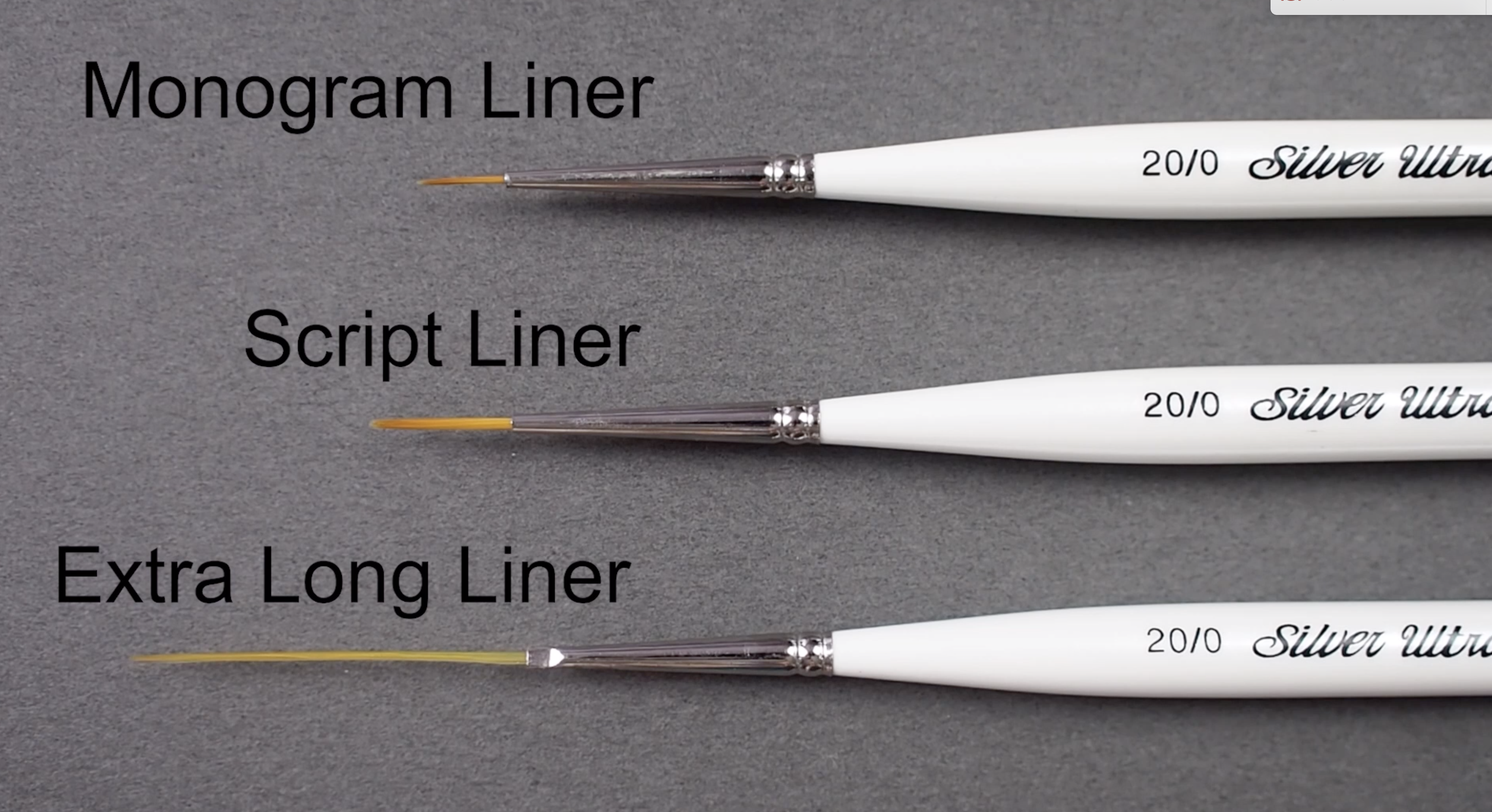 Ultra Mini® Script Liner Paintbrush | Short Handle | 2407S